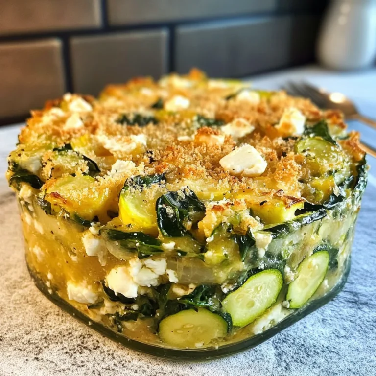 Baked Zucchini, Spinach, and Feta Casserole