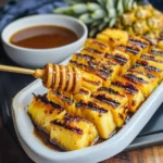 Grilled Pinapple with Cinnamon Honey Drizzle
