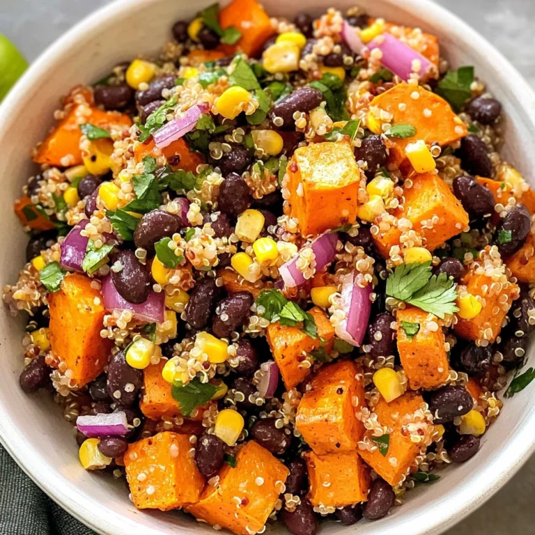 Roasted Sweet Potato Black Bean Quinoa Salad recipe