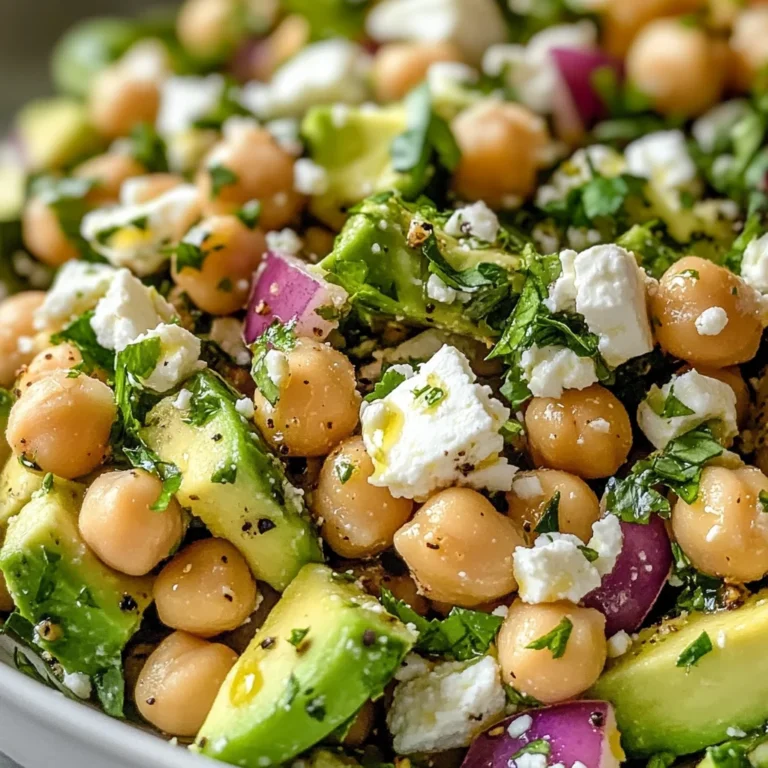 Chickpea Feta Avocado Salad