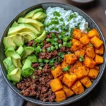 Spicy Ground Beef & Sweet Potato Protein Bowl
