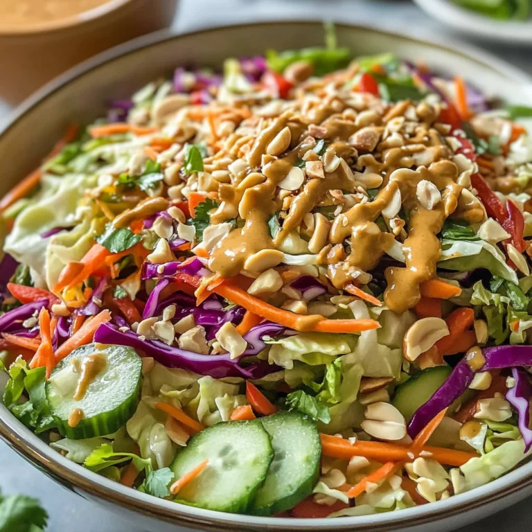 Thai Crunch Salad CPK Copycat (with peanut ginger sauce)