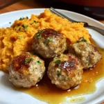 Apple Chicken Meatballs with Spiced Sweet Potatoes