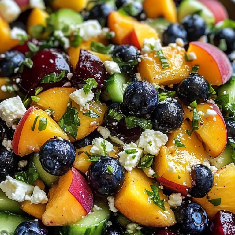 Blueberry Peach Feta Salad