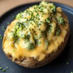 Cheesy Baked Potatoes with Broccoli Cheese Sauce