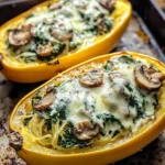 Creamy Spinach and Mushroom Stuffed Spaghetti Squash