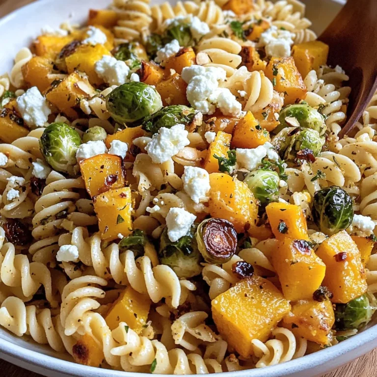 Fall Pasta Salad with Butternut Squash and Brussels