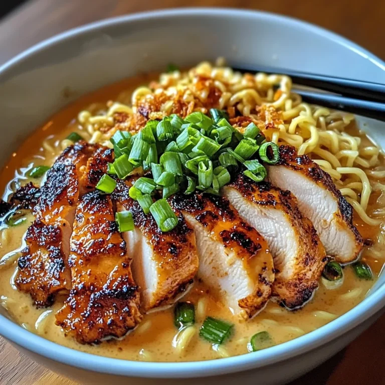 Fiery Chicken Ramen with Creamy Garlic Sauce