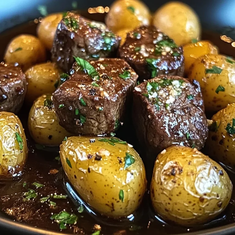 Garlic Butter Beef Bites with Potatoes