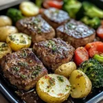 Garlic Butter Steak & Veggies Sheet Pan Recipe