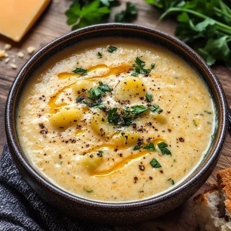 Hearty Cheddar Garlic Herb Potato Soup
