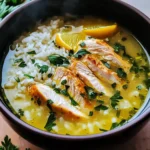 Lemon Ginger Turmeric Chicken and Rice Soup
