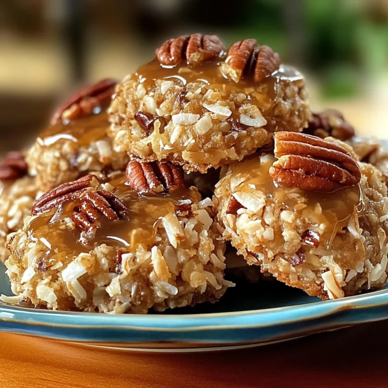 No-Bake Coconut Pecan Praline Cookies