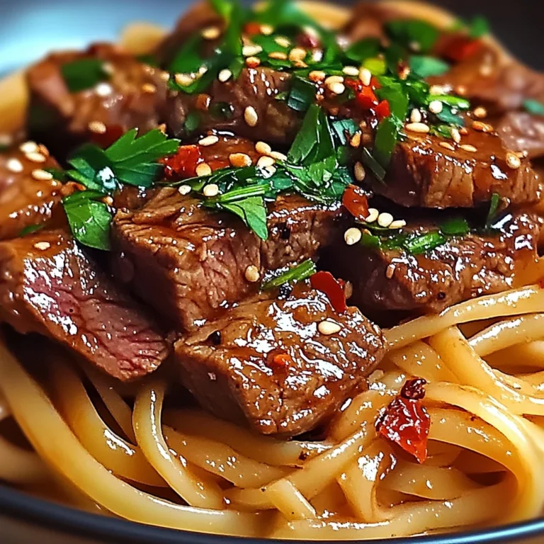 Sweet and Spicy Garlic Steak Pasta