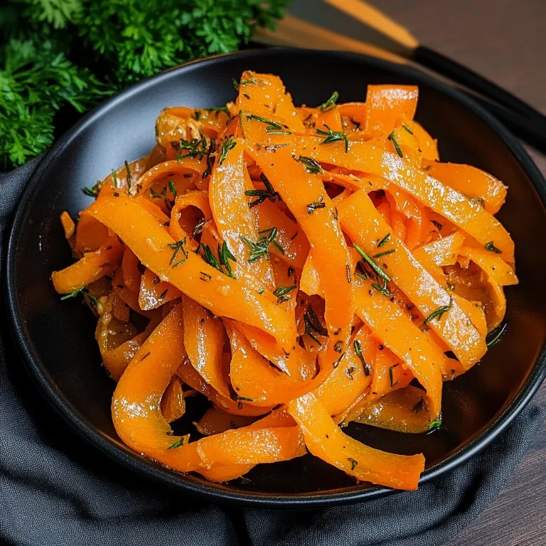 Carrot Ribbons in Rosemary Butter Sauce