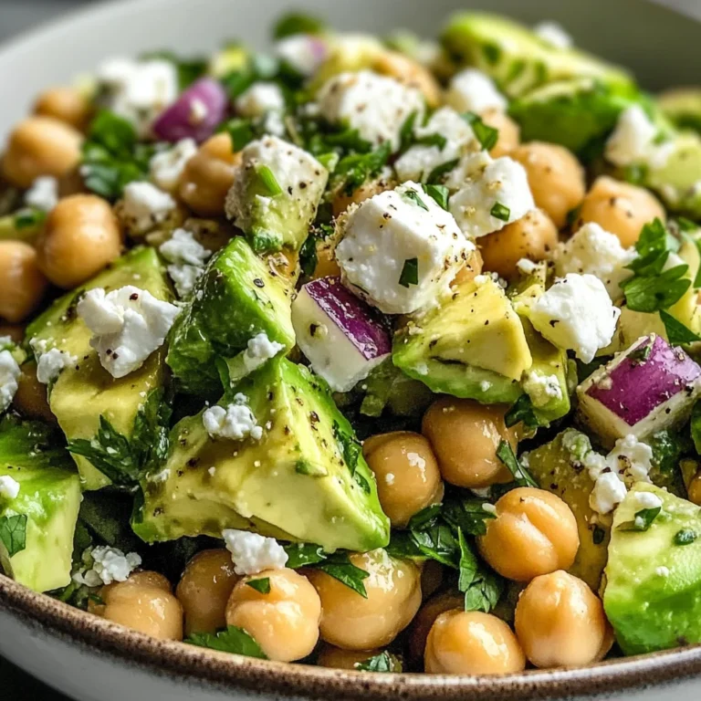 Chickpea Feta Avocado Salad